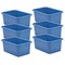 Slate Blue Small Plastic Storage Bin, Pack Of 6